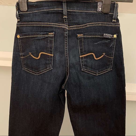 7 For All Mankind Slim Illusion Mid Rise Roxanne Skinny Jeans Classic Dark - Picture 8 of 14